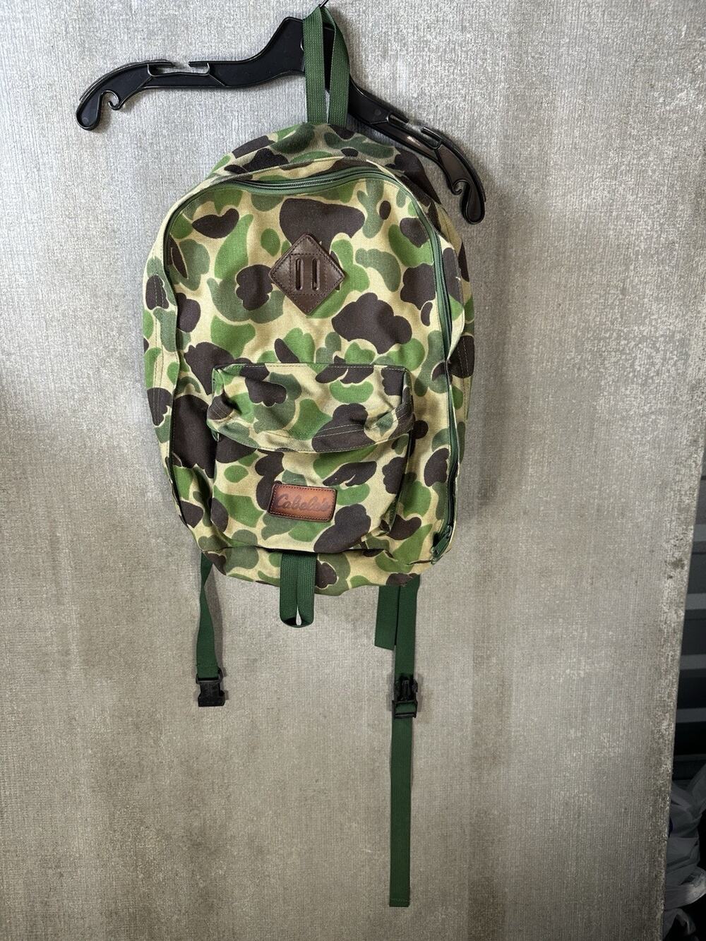 Vintage Cabela's Camouflage BackPack Frogskin Canvas EUC
